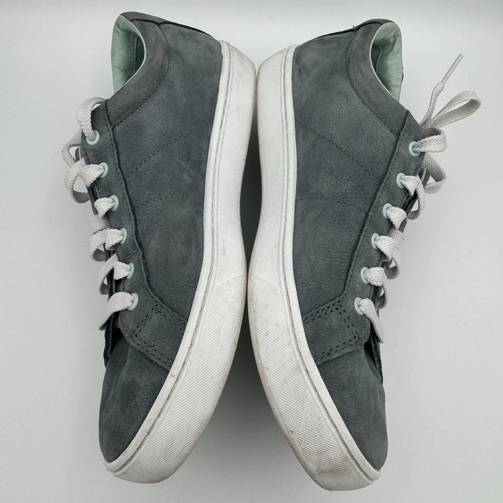L.L.Bean‎ Women's Eco Bay Nubuck Leather Sneakers Slate Cool Sea Blue 7.5